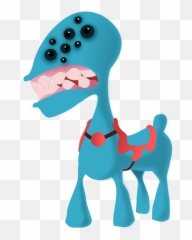 Blue Monster With A Lot Of Eyes And - Dot png