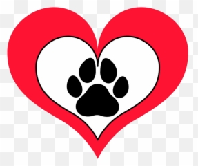 Paw Print Clipart - Transparent Heart png
