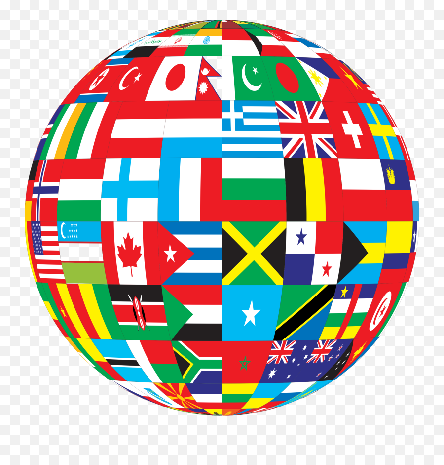 Globe With Flags Png - World Flag Png,Flags Png