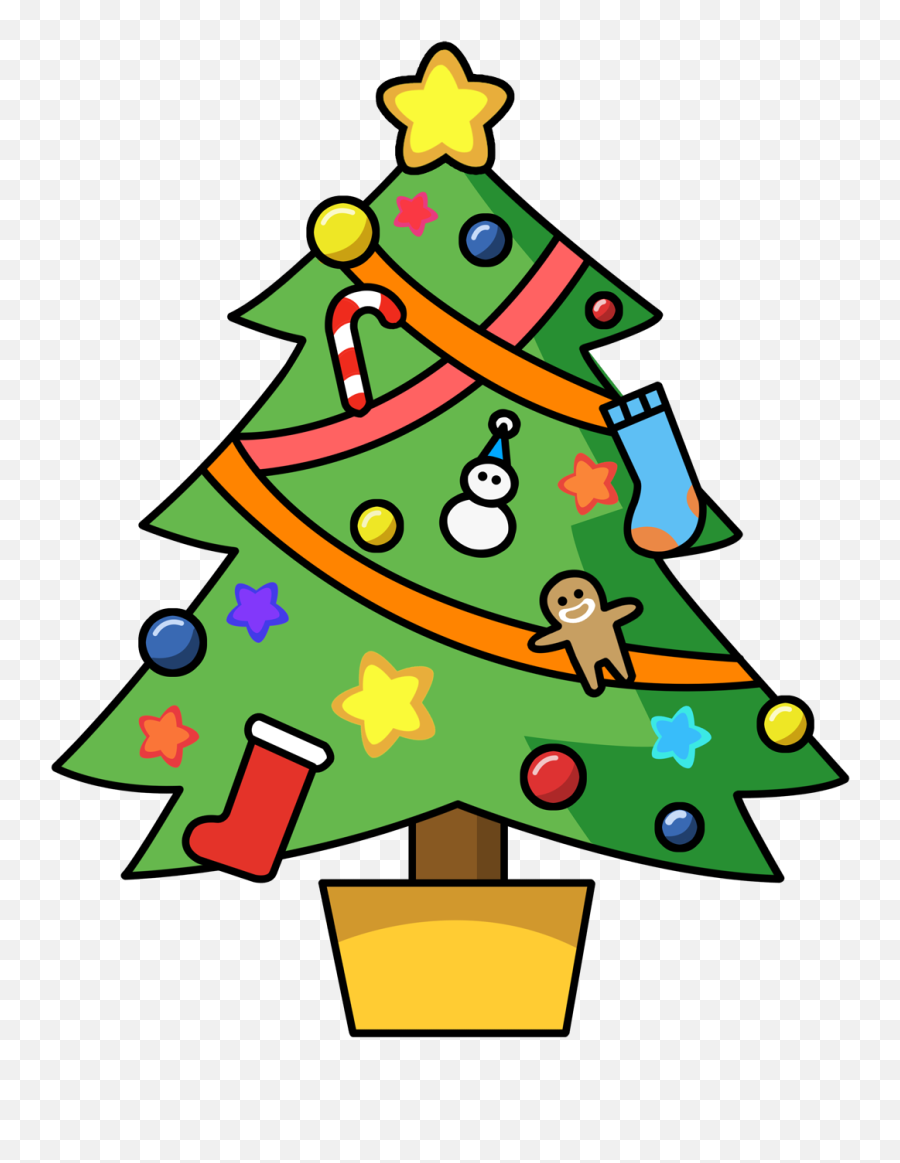 Image Simple Cartoon Christmas Tree - Clipart Animated Christmas Tree Png,Cartoon Christmas Tree Png