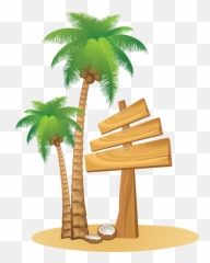 Luau Clipart Coconut Tree - Clip Art Coconut Tree Png Island Palm Tree With Coconuts Drawings,Luau Png