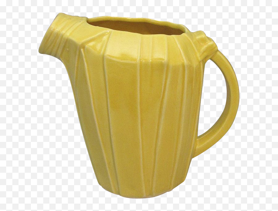 Mccoy Water Pitcher Yellow C1938 Superior Condition From - Ceramic Png,Water Pitcher Png