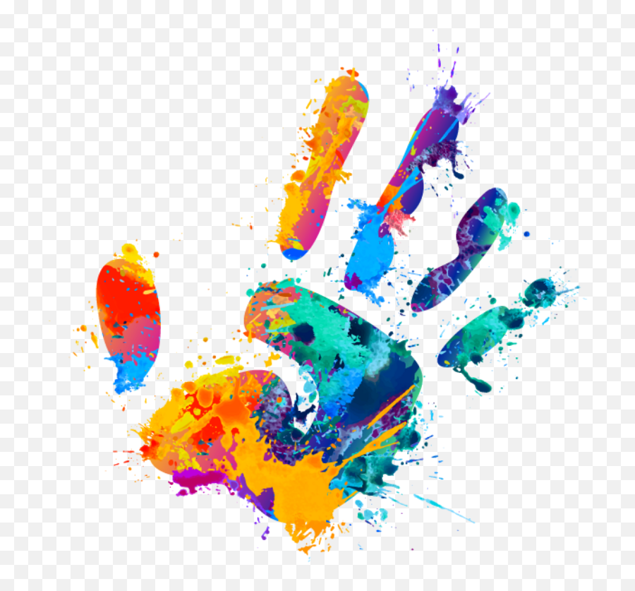 Ftestickers - Colour Hand Print Png,Handprint Png