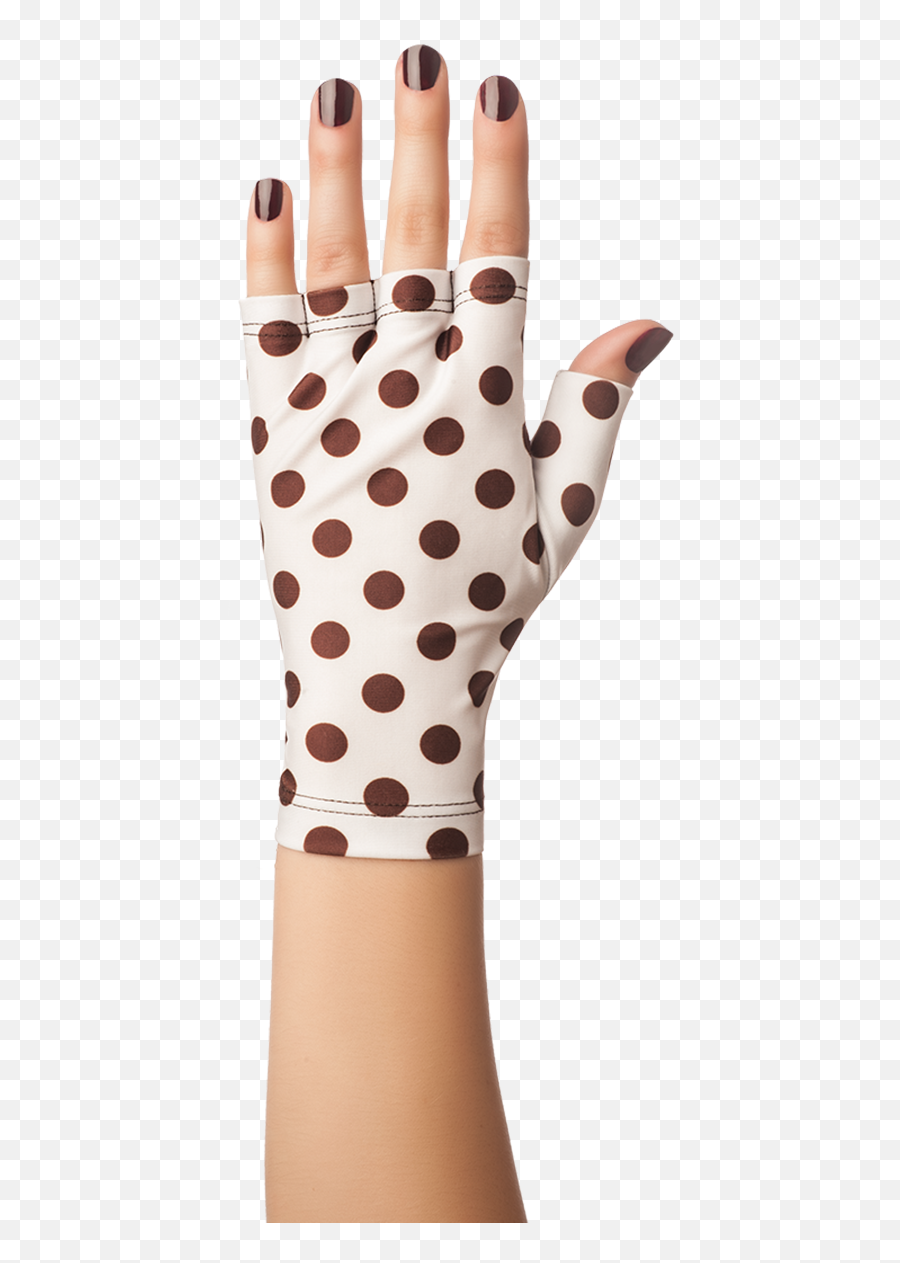 Brown Polka Dots Solfingerless Gloves - Polka Dot Png,White Polka Dots Png