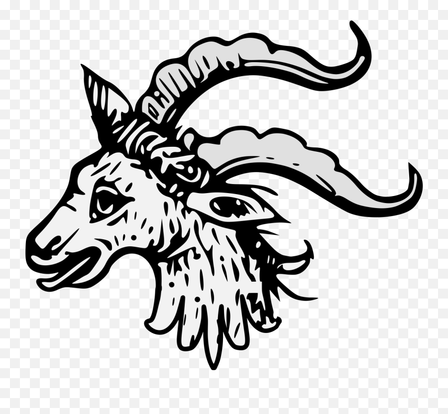 Goat - Traceable Heraldic Art Illustration Png,Goat Head Png