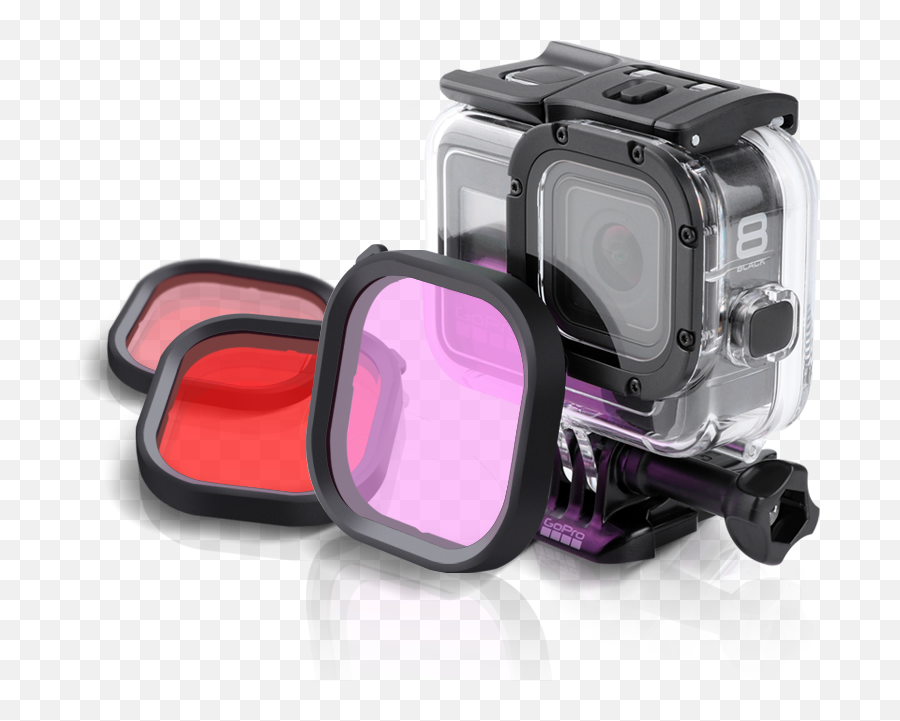 Us 499 Filters Kit Red Magenta Snorkel Lens Color Filter For Gopro Hero 8 Black Super Suit Original Housing Case Accessoriessports Camcorder Png