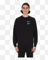 Crewneck Sweatshirt - Nike Double Swoosh Neck Mens png