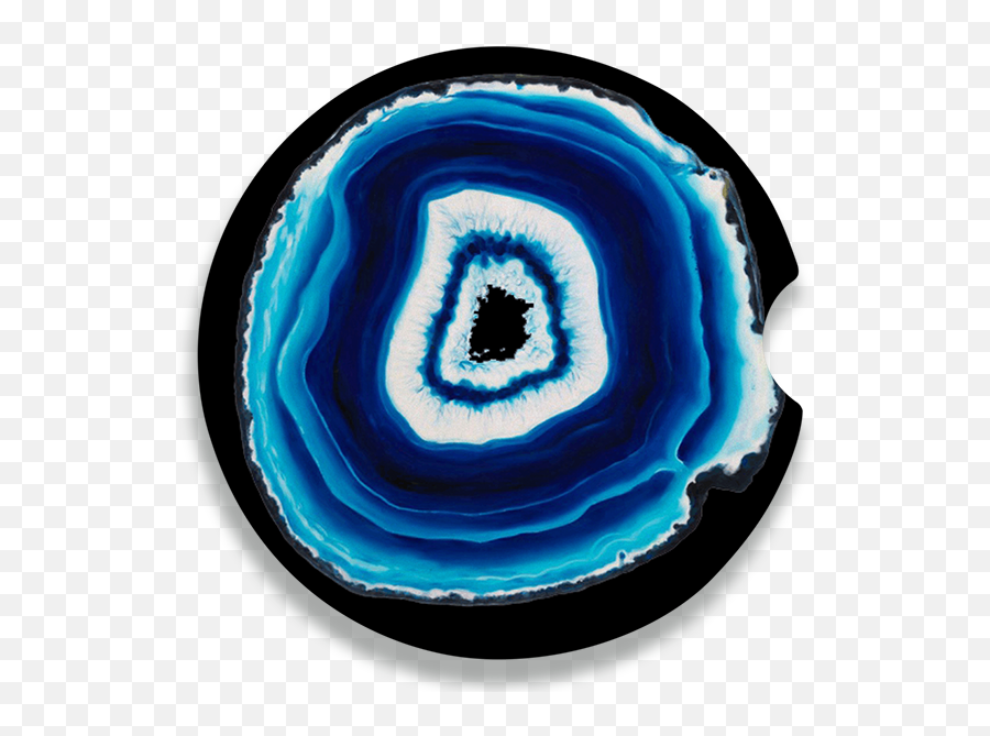 Blue Geode Slice Sandstone Ceramic Car Coaster - Geode Png,Geode Png