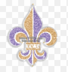 Gold U0026 Purple Iris Fleur De Lis Iron - On Glitter Transfer Illustration Png,Fleur De Lis Png