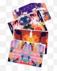 Trippy Collage Post Cards Set Of 4 Png