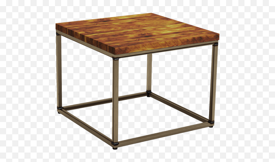 Metal Frame Wooden Top Table Png Image - Tall Side Table For Couch,Cafe Table Png