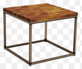Metal Frame Wooden Top Table Png Image - Tall Side Table For Couch,Cafe Table Png