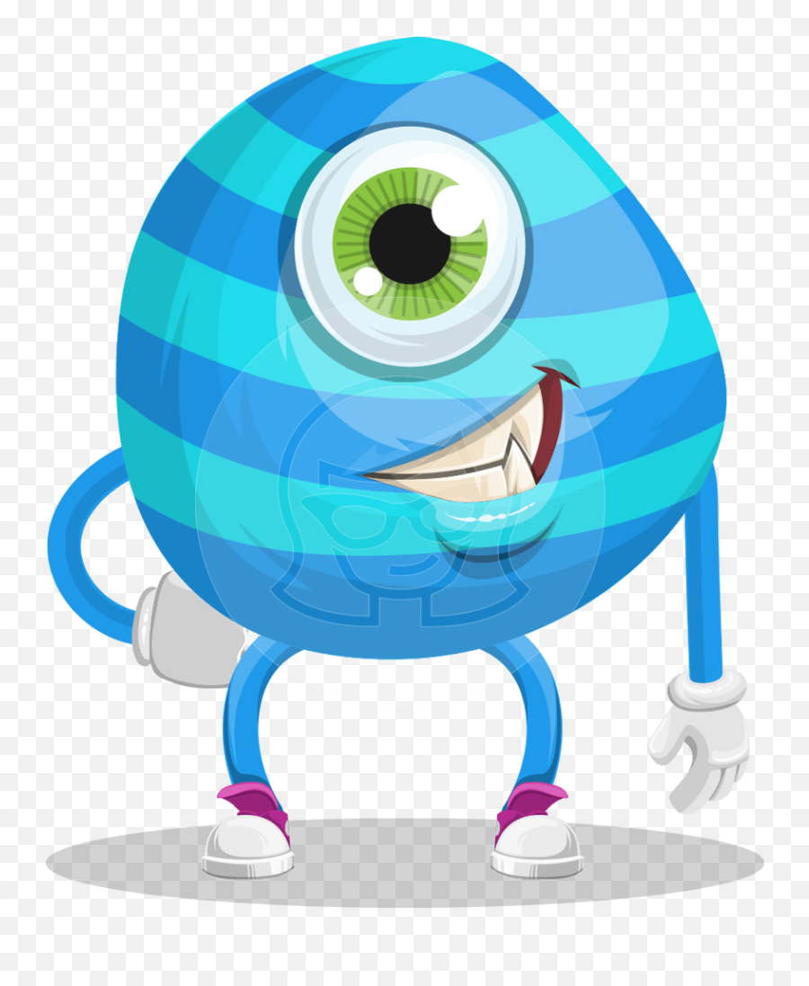 One Eyed Monster Cartoon Character Graphicmama - One Eye Monster Cartoon Png,Cartoon Eye Png