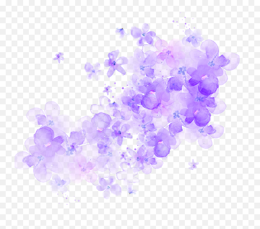 Watercolor Flowers Transparent - Transparent Purple Flower Png,Watercolor Transparent Background
