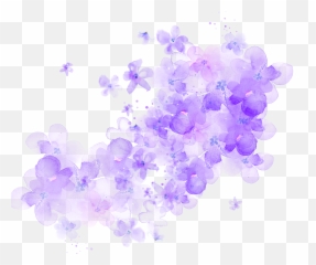 Watercolor Flowers Transparent - Purple Png