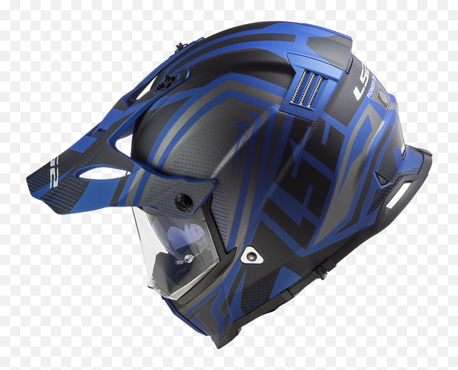 Enduro Helmet Ls2 Mx436 Pioneer Evo Master Matt Black Blue - Ls2 Mx436 Pioneer Evo Black Blue Png,Icon Camo Helmet