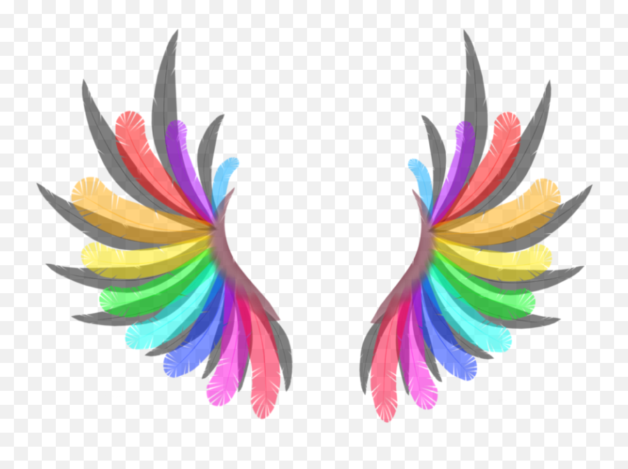 Wings Rainbow Color Wing Angle Artist Mwsk Picsart Angl - Clip Art Png,Angle Wings Png
