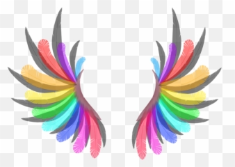 Wings Rainbow Color Angle Artist Mwsk Picsart - Clip Art png