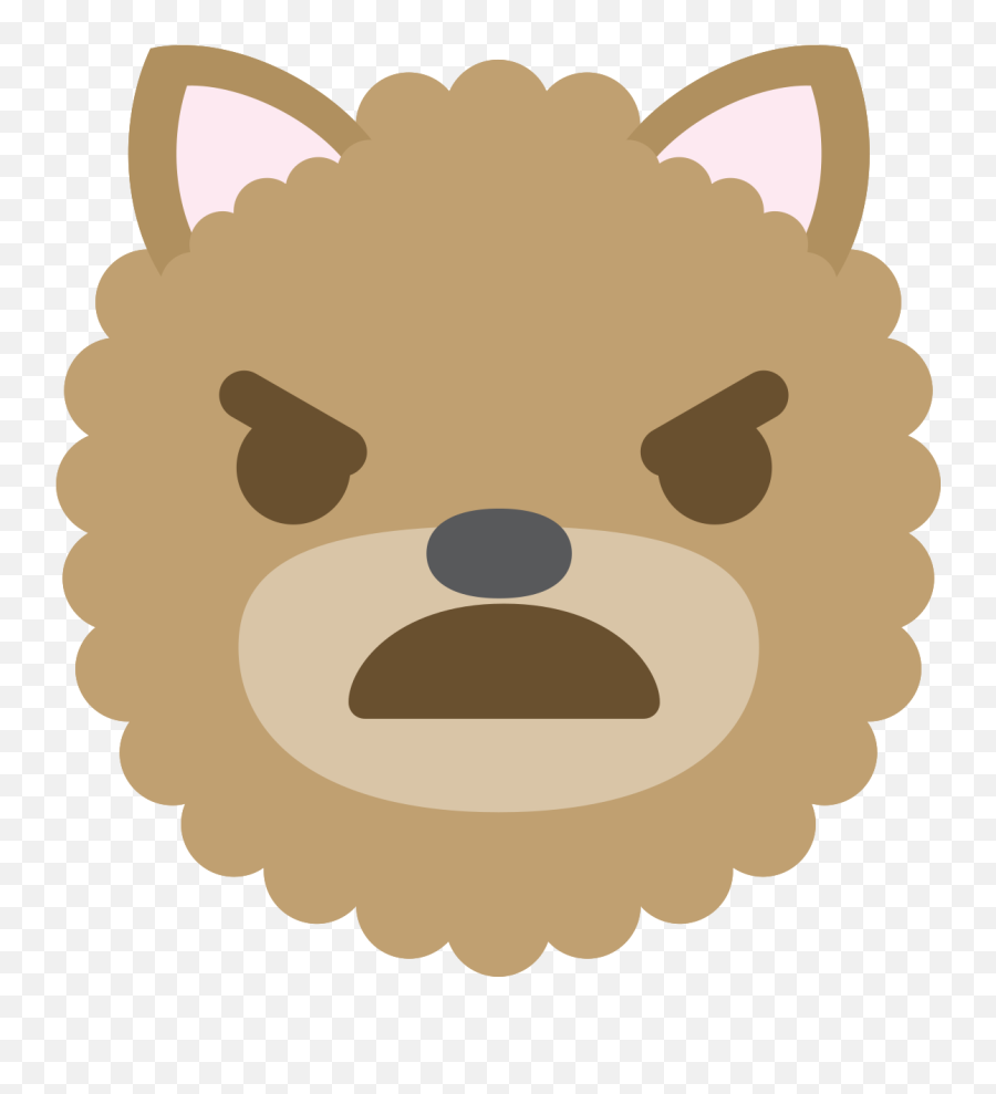 Free Emoji Dog Face Angry 1199919 Png With Transparent - Transparent Scalloped Circle Png,Brown Facebook Icon