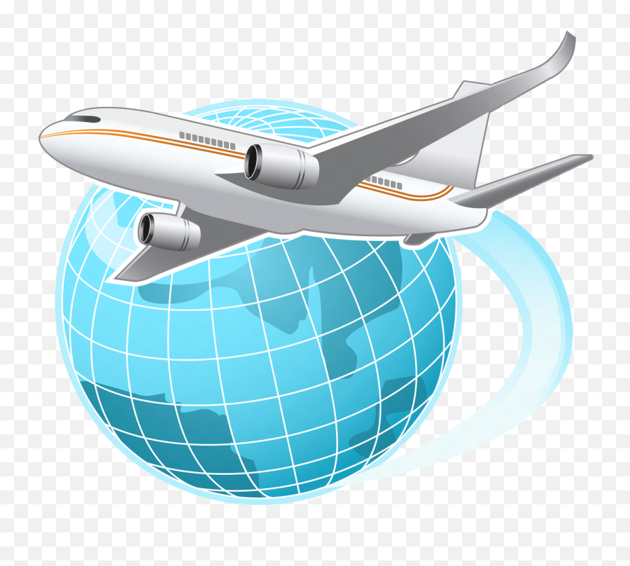 Download Vector Transparent Airplane Vacation - Plane Flying Around The World Png,Airplane Png