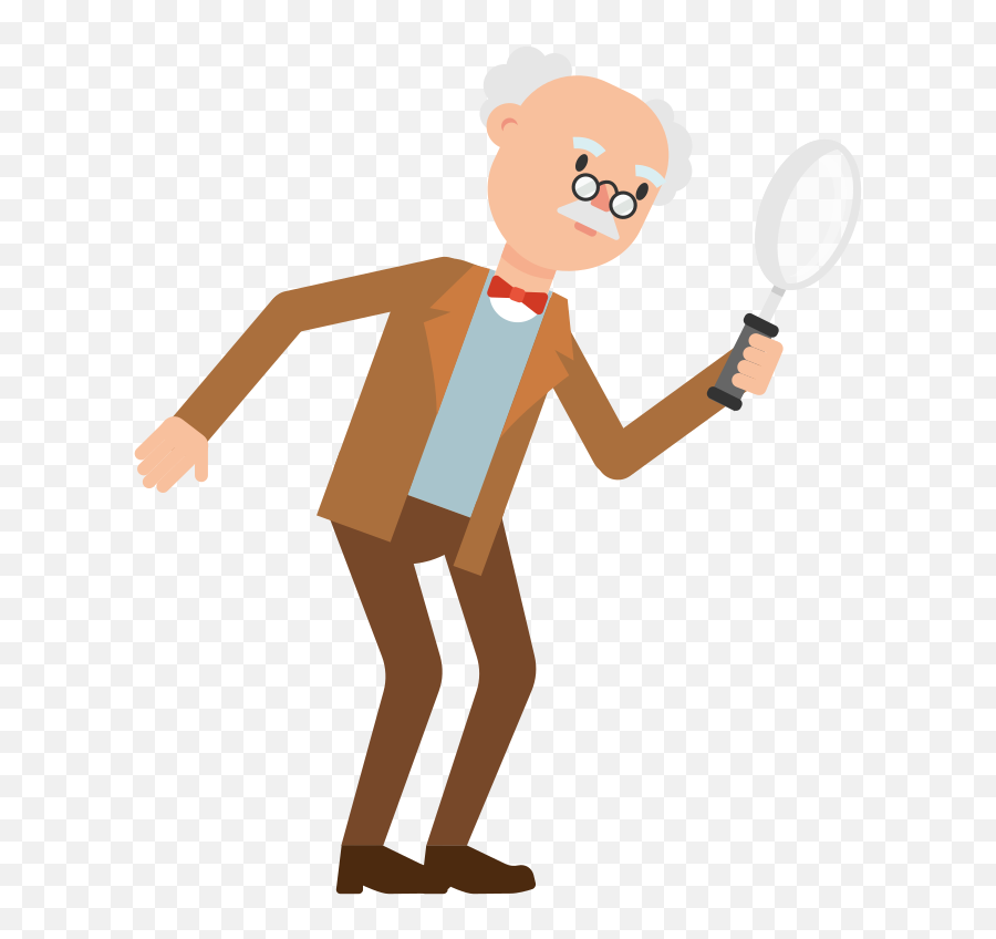 Clipart Person Magnifying Glass - Cartoon Holding A Magnifying Glass Png,Magnifying Glass Transparent Background