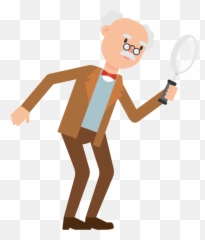 Clipart Person Magnifying Glass - Cartoon Holding A Magnifying Glass png