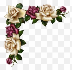 Vintage Corner Png - Forget Me Not Clipart Corner Border Red Floral Frame Vector Rose