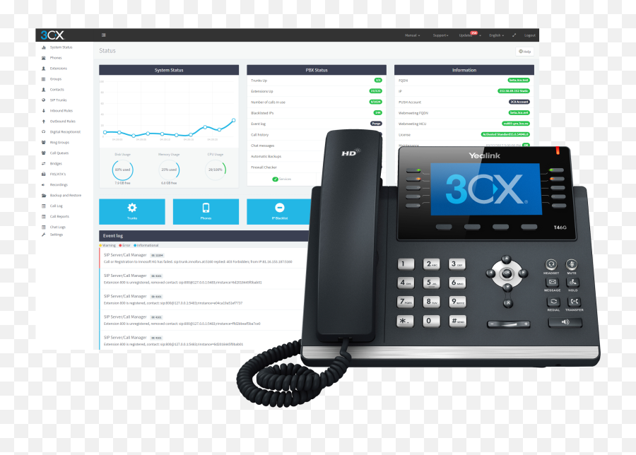 Cloud Hosted 3cx Phone Systems Pbx Blue - 3cx Phone Png,Blue Phone Png