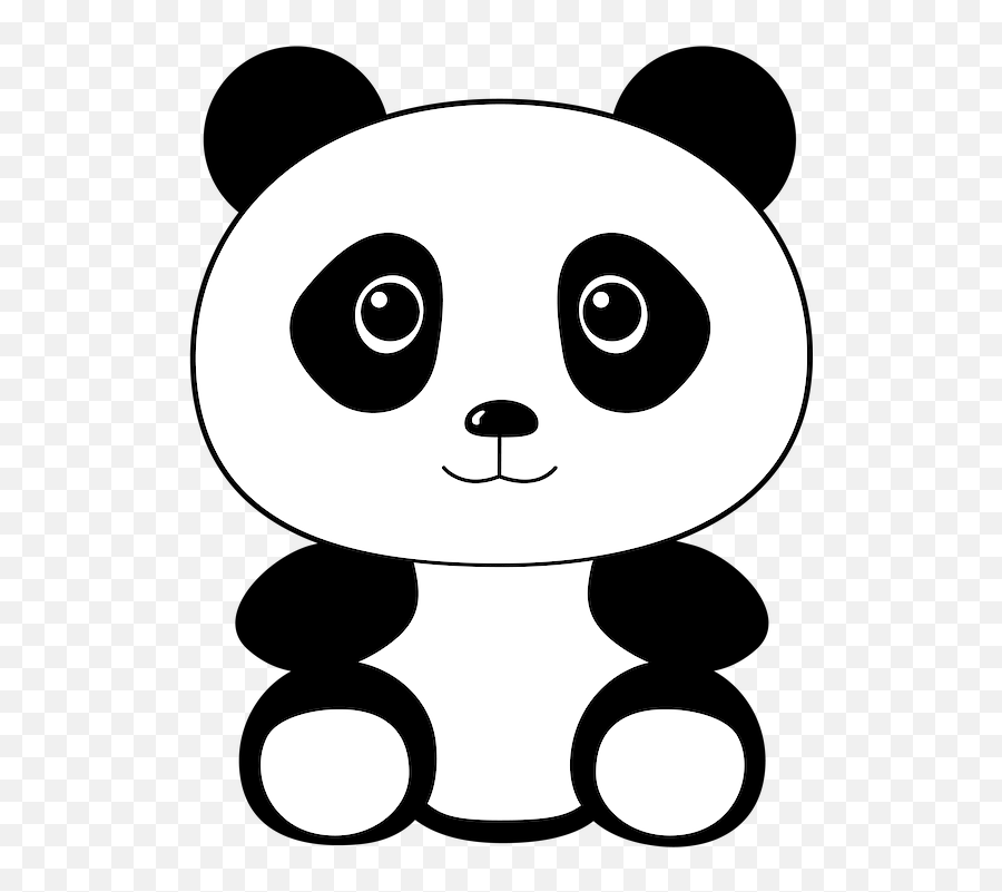 Panda Cute Animals - Free Image On Pixabay Panda Cartoon Black And White Png,Cute Animals Png