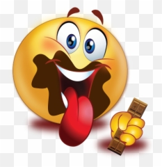 Eating Chocolate Emoji - Smiley png