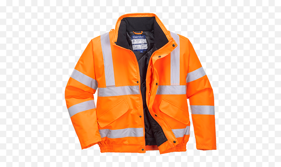 Portwest Hi - Vis Bomber Jacket Ris Workwear Clothing Red Hi Vis Jacket Png,Bomber Jacket Template Png