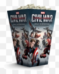 Civil Picks Up Where - Captain America War Popcorn png