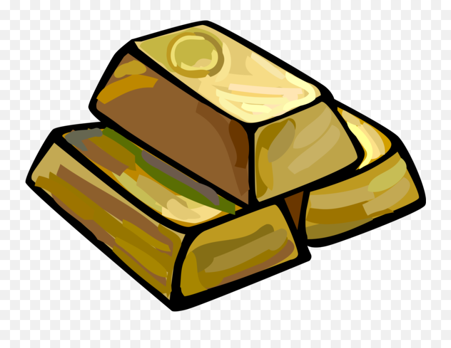 Gold Bullion Bar Or Ingot - Gold Bars Cartoon Png,Gold Bar Transparent