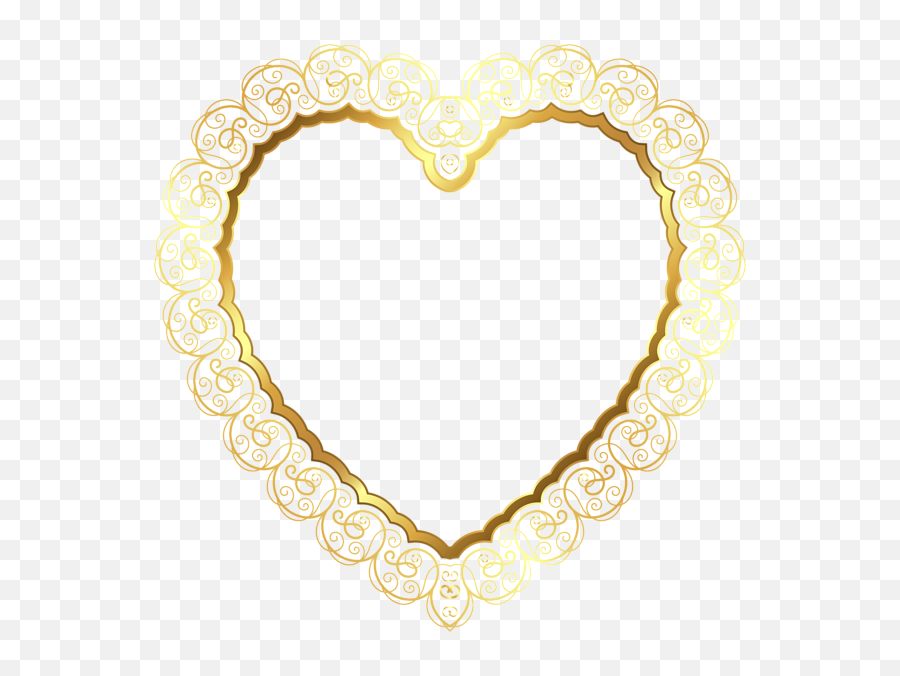 Heart Border Transparent Png Clip Art - Heart Golden Frame Gold Border Png Transparent Background,Golden Frame Png