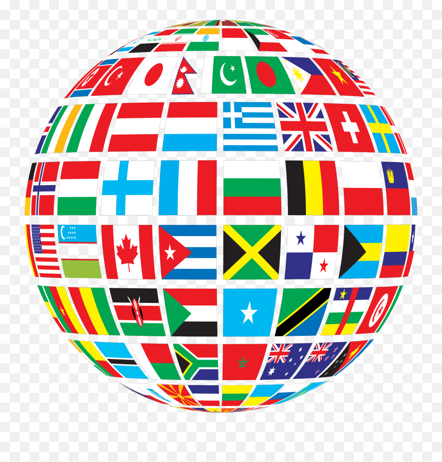 Globe Of World Flags Transparent Png - Stickpng Flags Of The World Clipart,Belgium Flag Png