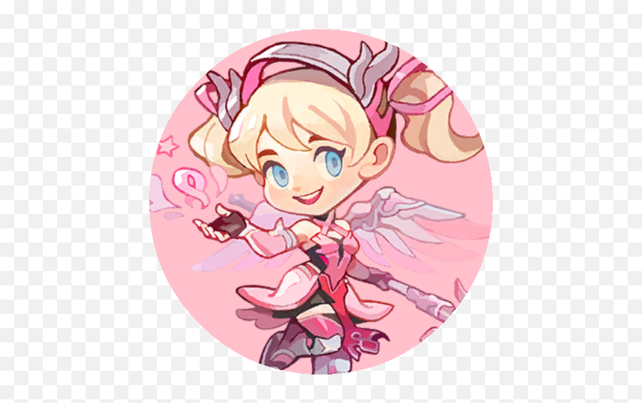 Pin Van Glindbee Op Overwatch - Mercy Pink Skin Chibi Png,Overwatch Ts Icon