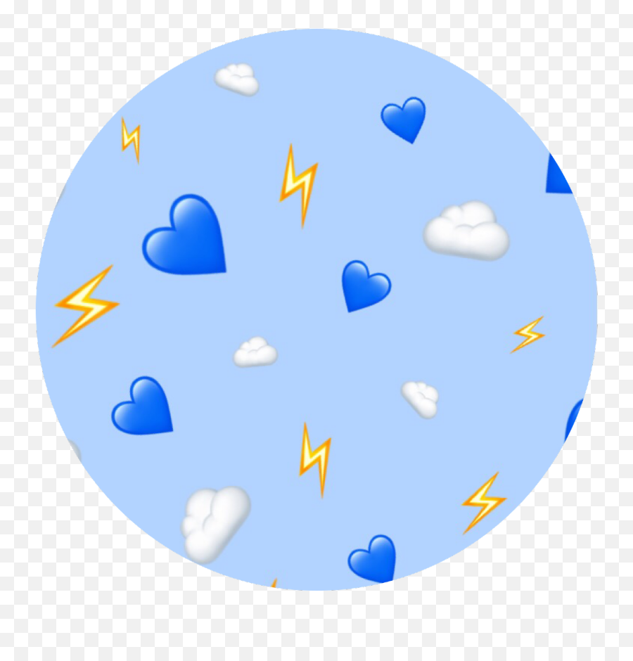 Blue Clouds Cloud Hearts Heart Emoji Yellow Whi - Clip Art Png,Cloud Emoji Png