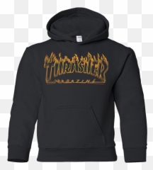 Download Hd Thrasher Flame Logo G185b Gildan Youth Pullover - Gildan Hoodie 100 Cotton Png,Thrasher Png