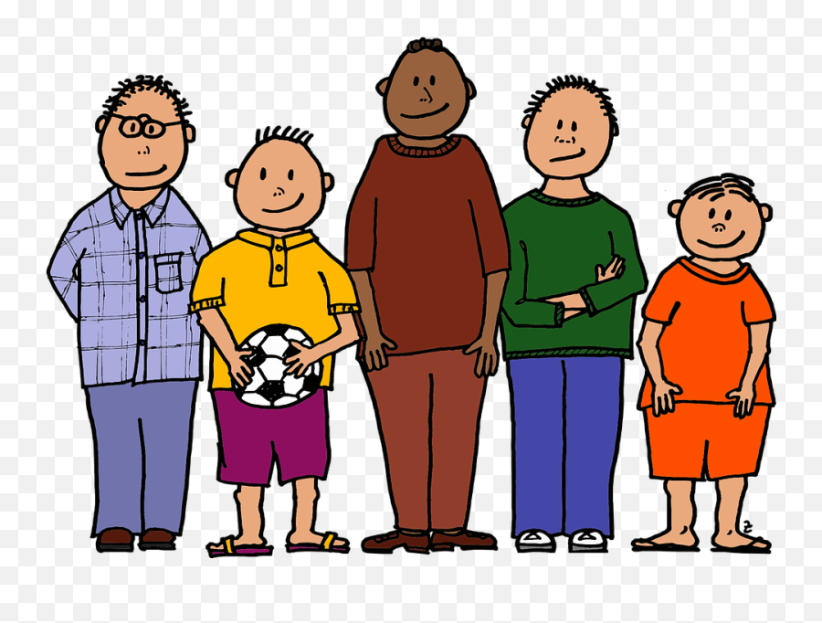 Png Transparent Four Boys - Different Sizes Of People,Boys Png