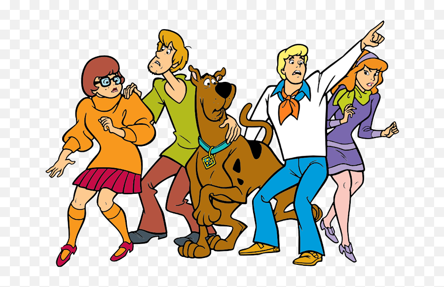 Scooby Doo Gang And Mystery Machine - Scooby Doo Shaggy Velma Daphne Fred Png,Mystery Machine Png