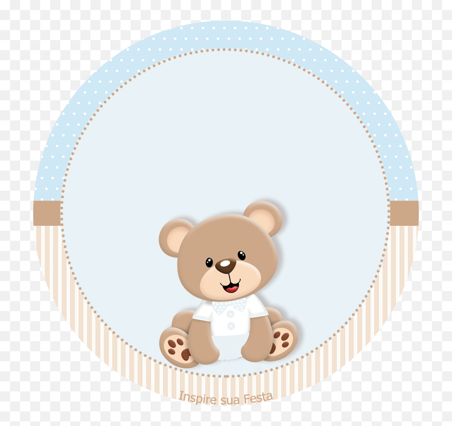 Download Ursinho Bege Com Azul - Baby Shower Teddy Bear Png,Baby Bear Png