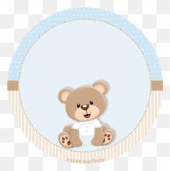 Download Ursinho Bege Com Azul - Baby Shower Teddy Bear Png,Baby Bear Png