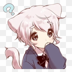 Cute Cat Ear Boy Whatsapp Stickers - Cloud Anime Boy Cat Ears png