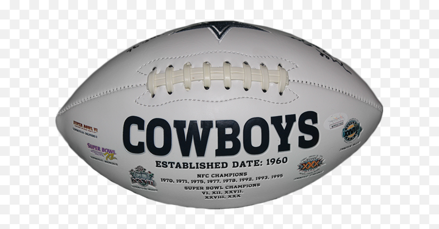 Mel Renfro Dallas Cowboys Logo Autographed Full Size Football Jsa Coa Hof Inscription Included - Mini Rugby Png,Dallas Cowboys Logo Png
