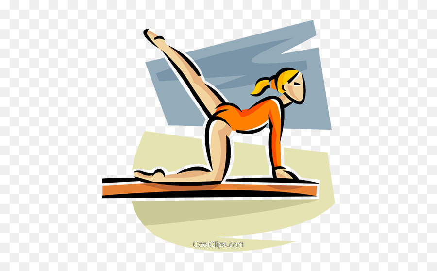 Gymnast Royalty Free Vector Clip Art Illustration - Vc063656 Balance Beam Clip Art Png,Gymnast Png