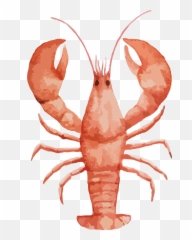 Lobster Watercolor Painting Seafood Painted Large Transprent - Lobsters Mate For Life Friends Png,Crawfish Png