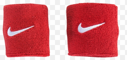 Nike Swoosh Wristbands - white Red Cotton png