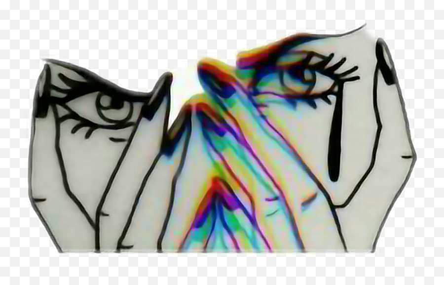 Download Pegatinas Sticker Tumblr Chicatumblr - Trippy Trippy Crying Girl Sticker Png,Trippy Png