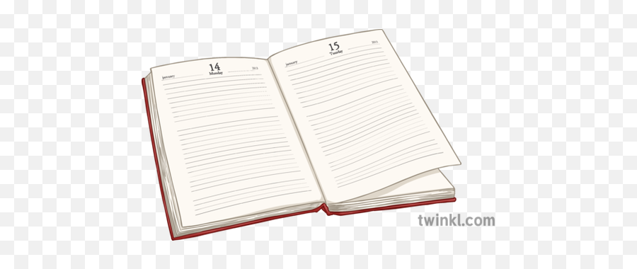 Diary Book Open Lined Empty No Text Ks3 Illustration - Twinkl Horizontal Png,Diary Png