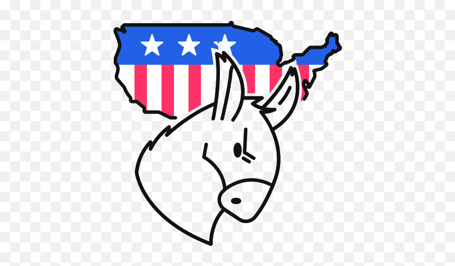 Democrat Donkey Usa Map Free Icon Of Us Election 2020 - Logo Pemda Pamekasan Hitam Putih Png,Democrat Png